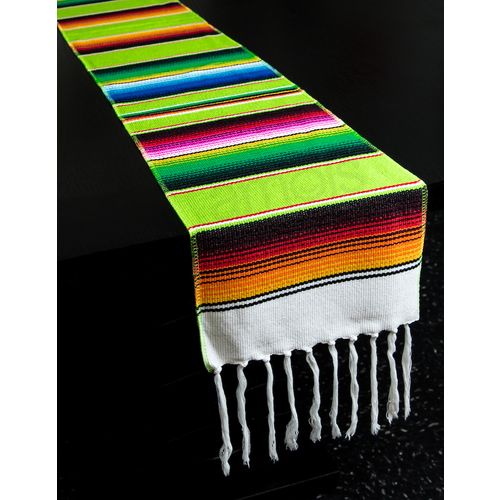 Lime Green Woven Serape Table Runner